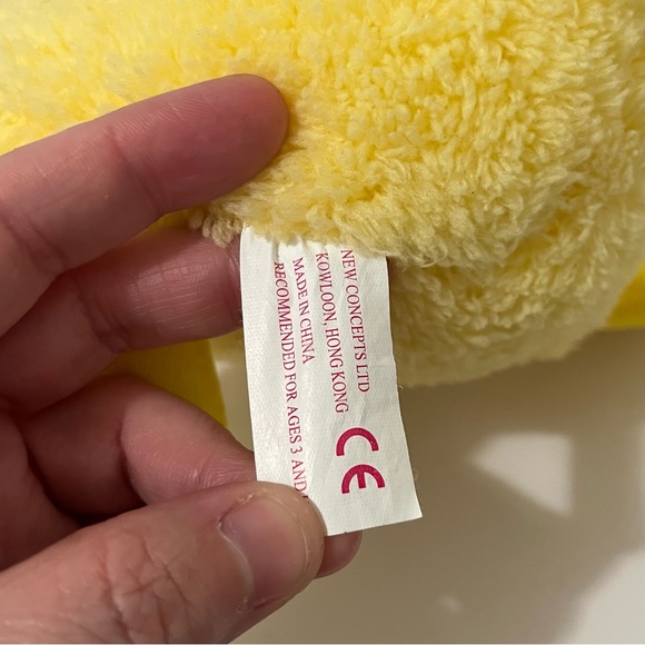 New Concepts Laying Down Yellow Duck Plush 11" Stuffed Animal Toy Bow - Picture 11 of 11